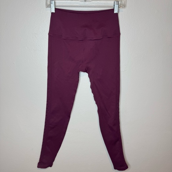 Spiritual Gangster Self Love Yoga Leggings in Burgundy Ribbed High Rise - Picture 3 of 9